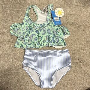 Brand new Size 6 Girls Ruffle But bathing suit - hygiene liner intact